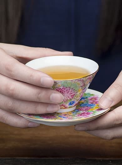 flowers blooming teacup